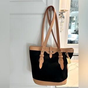 Dooney & Bourke Cabriolet Canvas and Leather Bucket Bag Vintage with Dust Bag